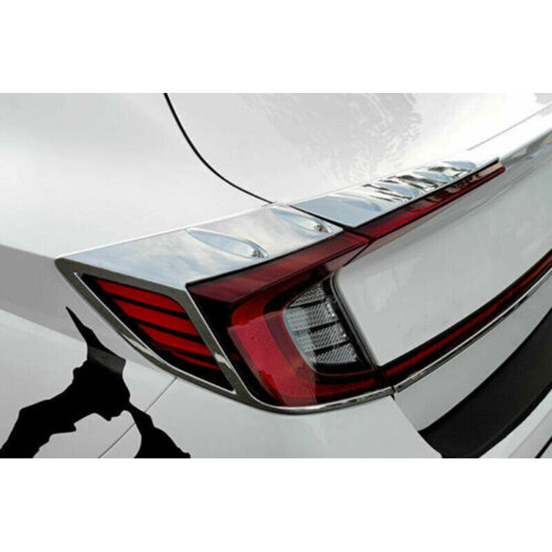 for Hyundai Sonata 2020-2023 ABS Chrome Rear Tail Light Lamp Eyebrow Cover Trim