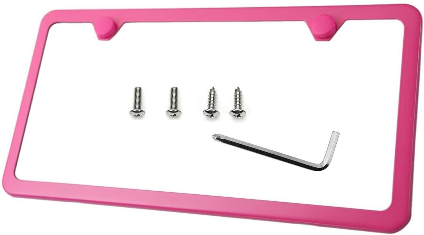 Bonnet rear trunk boot in hot pink for Chevrolet - Car license plate frame cap