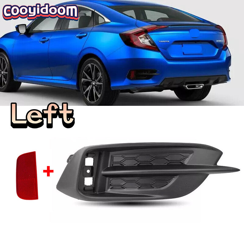 Left rear bumper reflector fog light cover for 2016-2021 for Honda for Civic