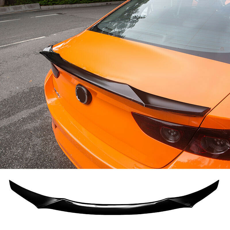 Bright Black Trunk Lip Spoiler Tail Wing Cover for Mazda 3 Axela sedan 2019-2022
