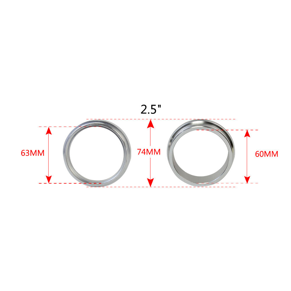 2.5Assenbly Anodized Clamp W/Flange Exhaust V-band For Turbo Dump Pipe