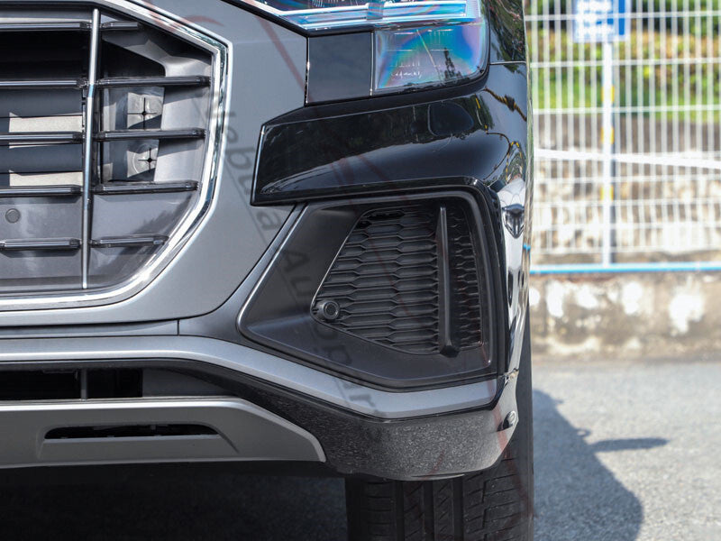 for Audi Q8 2019-2023 Replace Left Side Front Bumper Fog Lamp Grille Cover Black