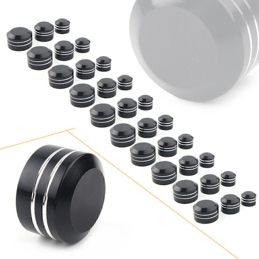 10X Black CNC Inner 11mm Motorcycle Bolt Topper Caps Cover Fit for Harley