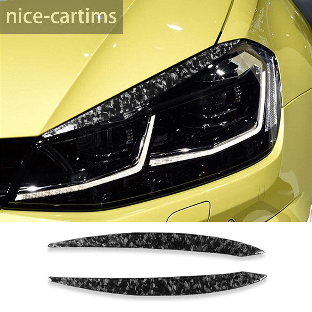 Forged Carbon Front Headlight Eyebrow Eyelids Trim for VW for Golf 7 GTI MK7 2013-18