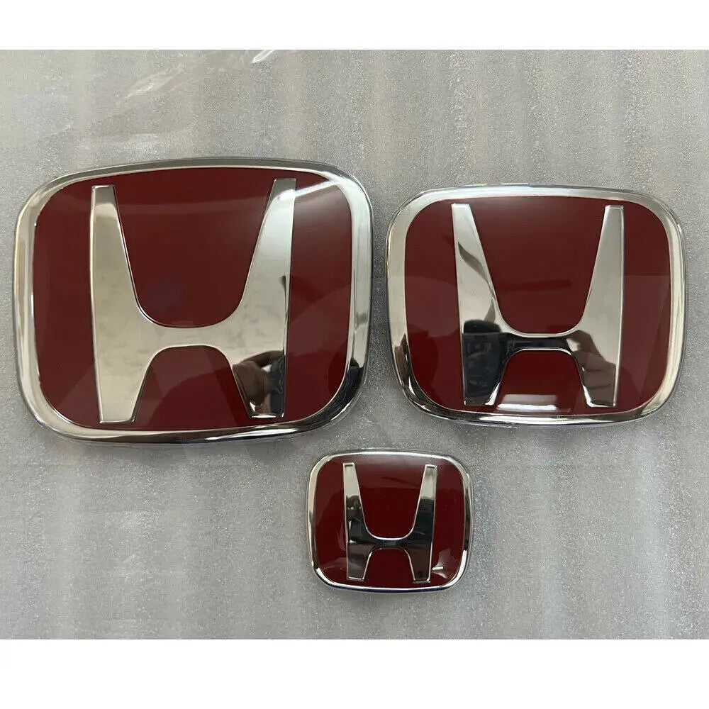 Red H badge, front and rear turning badges, 3 pieces, suitable for 2016-21 for CIVIC HATCHBACK.