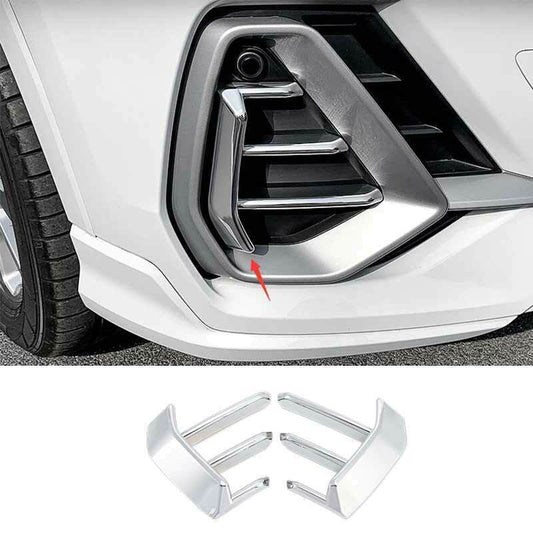 Fit for Audi Q3 2019-2022 Chrome Style Front Bumper Fog Light Lamp Cover Trim 2X
