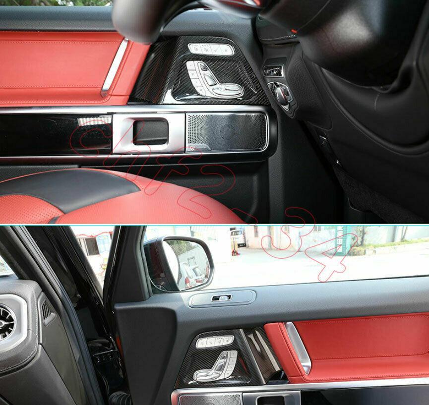 Dry Carbon Fiber for Seat Switch Button Handle Panel Trim For BenzG W464 G350 G55/63