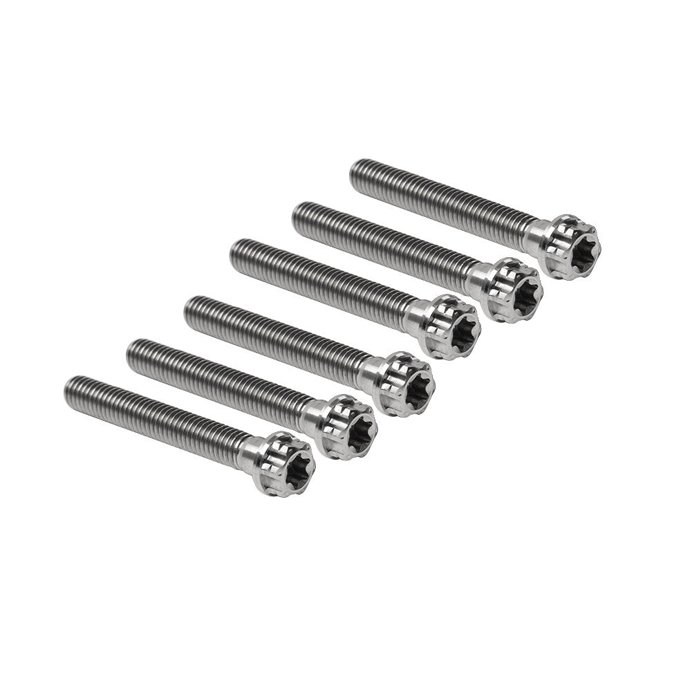 6pcs Bolts Torx Head Flange Screws M6x45mm For Motorcycle Bike Silver