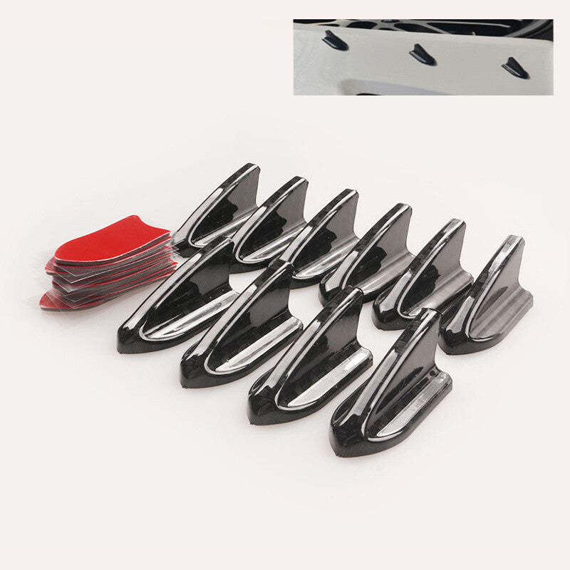 10pcs Shark Fin Diffuser Vortex Generator Universal Car Roof Spoiler Bumper TW