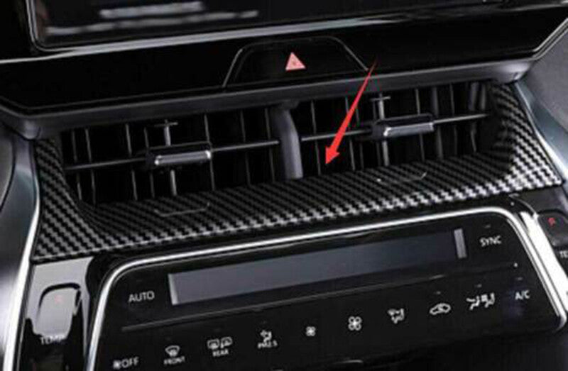 Carbon Fiber Center Air Vent Outlet Molding Cover Trim for Toyota Venza 2021-23
