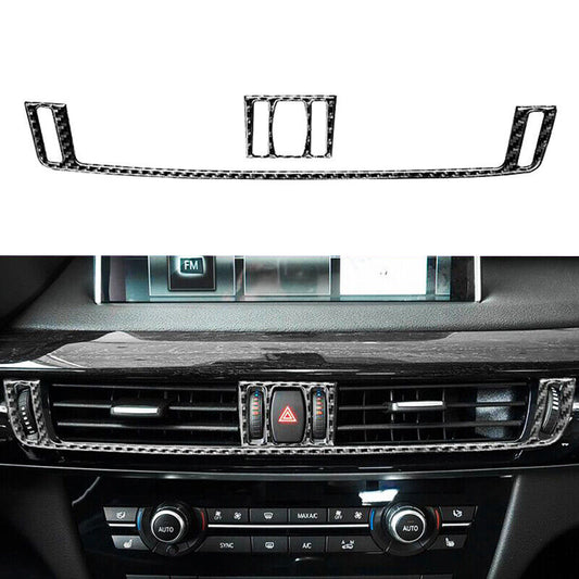 Real Carbon Fiber Car Air Vent Outlet Cover Trim Fit for BMW X5 F15 2014-2018