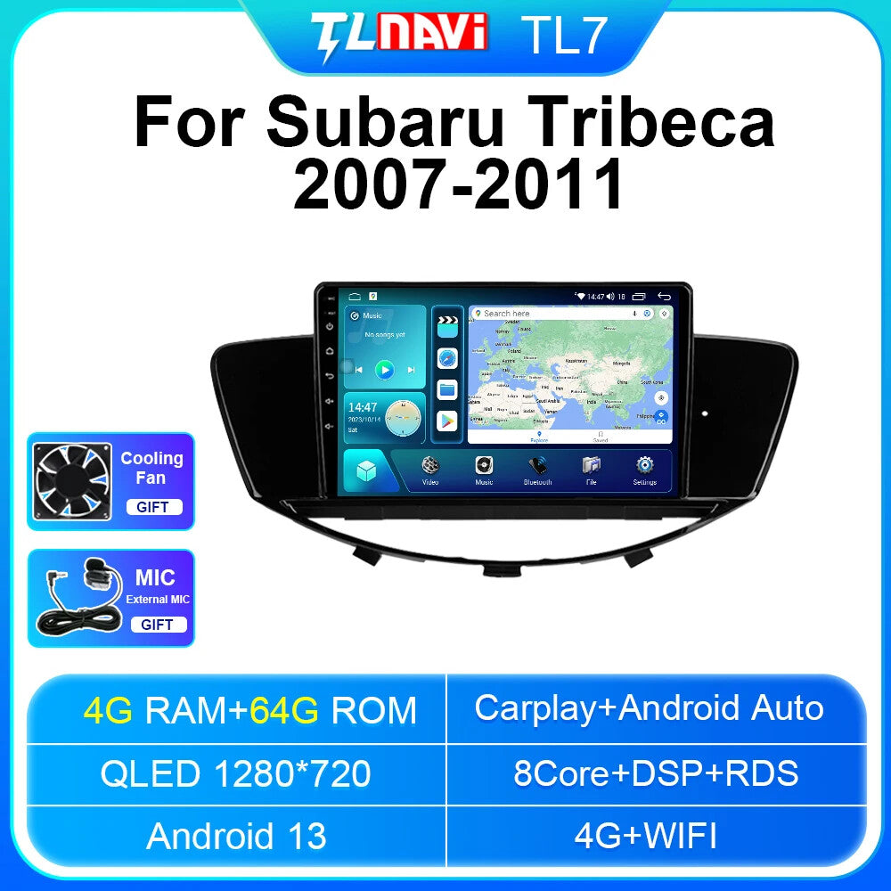 for Subaru Tribeca WX W10 2007-2021 Stereo Car Radio Android CarPlay GPS Player