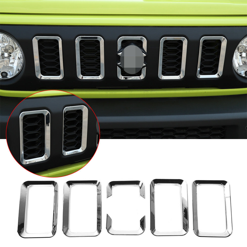 6¡ÁChrome ABS Exterior Front Grill Grille Inserts Trim for Suzuki for Jimny 2019-2022