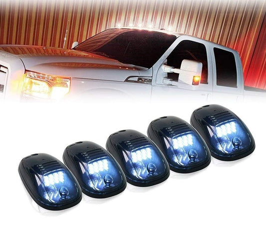 Smoked Lens White For Silverado 1500 2500 3500 Cab LED Rooftop Running Light Kit