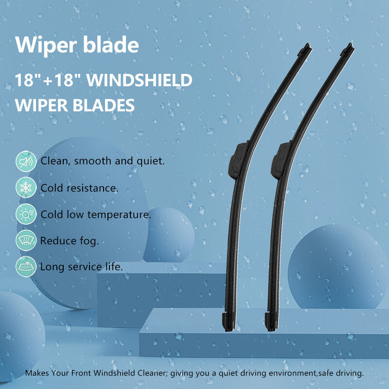 26 + 18 Front Windshield Wiper Blades J-hook Bracketless Frameless All-Seasons