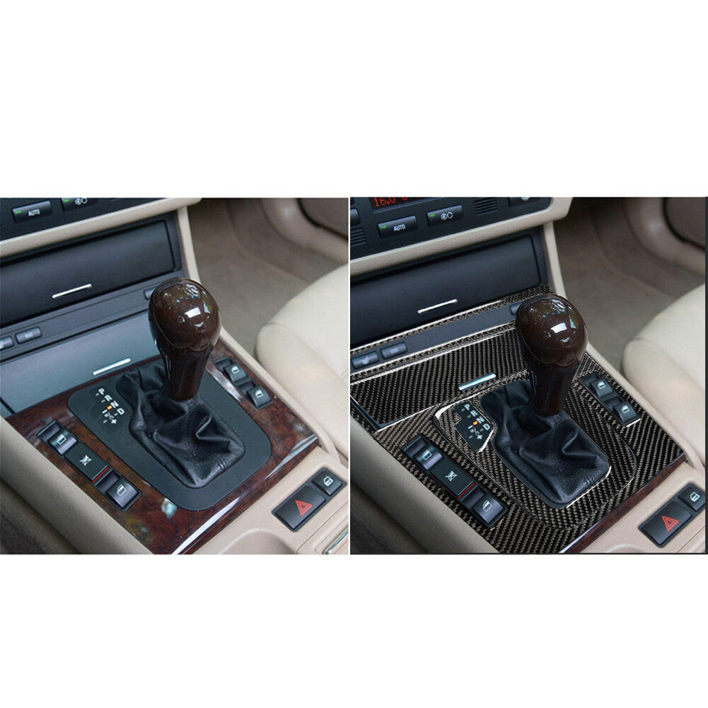 4x Carbon Fiber Interior Gear Shift Frame Cover Trim for BMW 3 Series E46 98-05