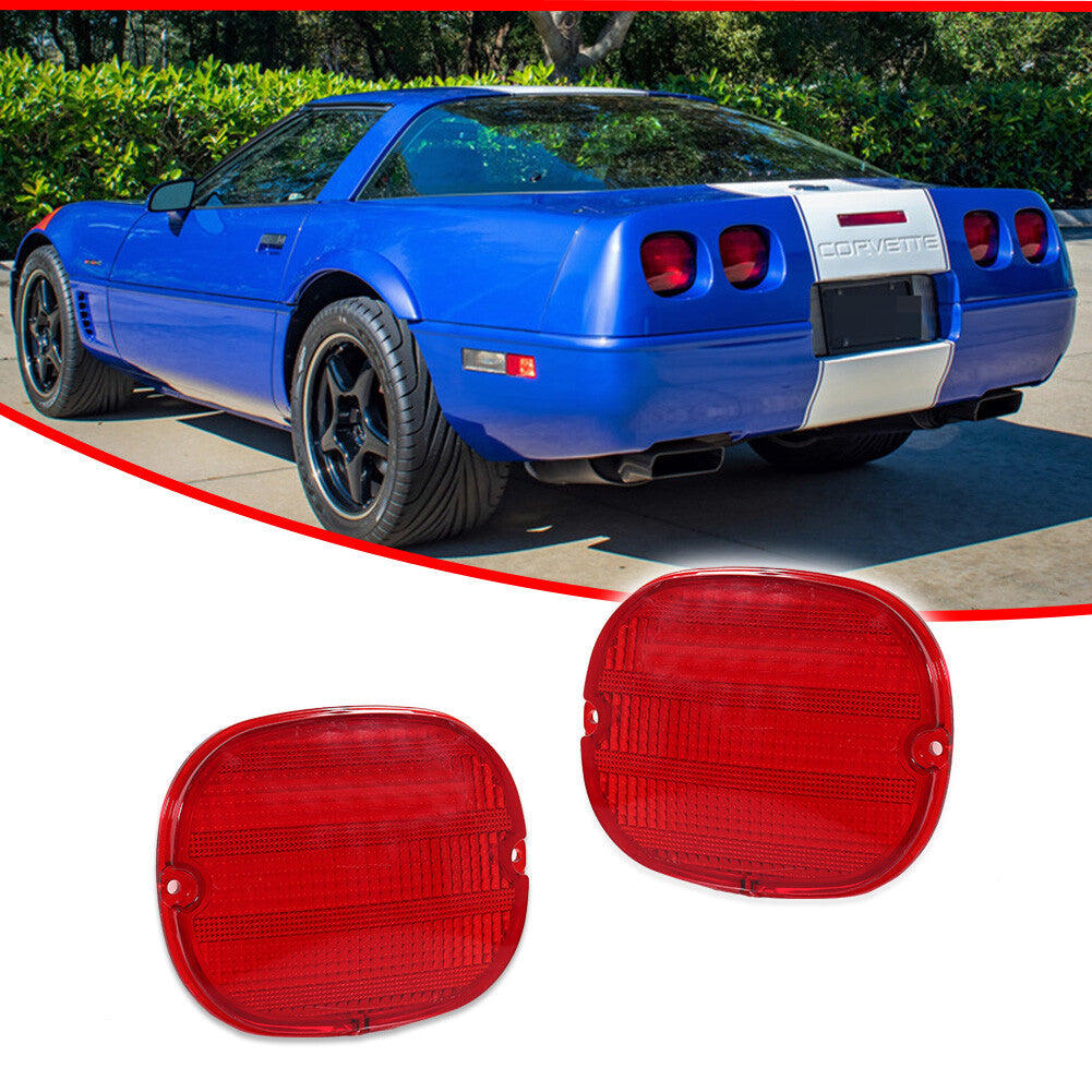 2-Piece OE Style Red Lens Rear Light Reflector Housing for 1990-1996 C4 for Corvette