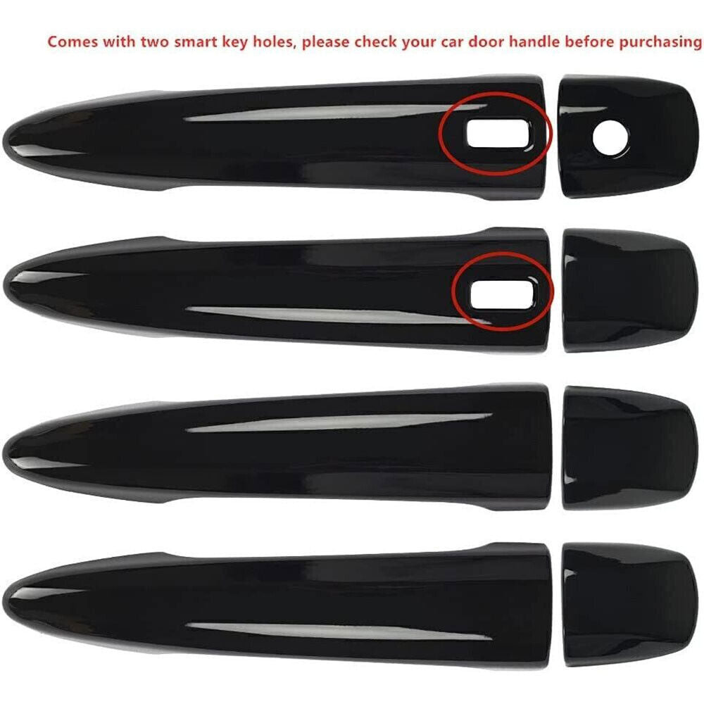 10X Gloss Black Outer Door Handle Moulding Cover Trim For 20-2023 for Nissan Sentra