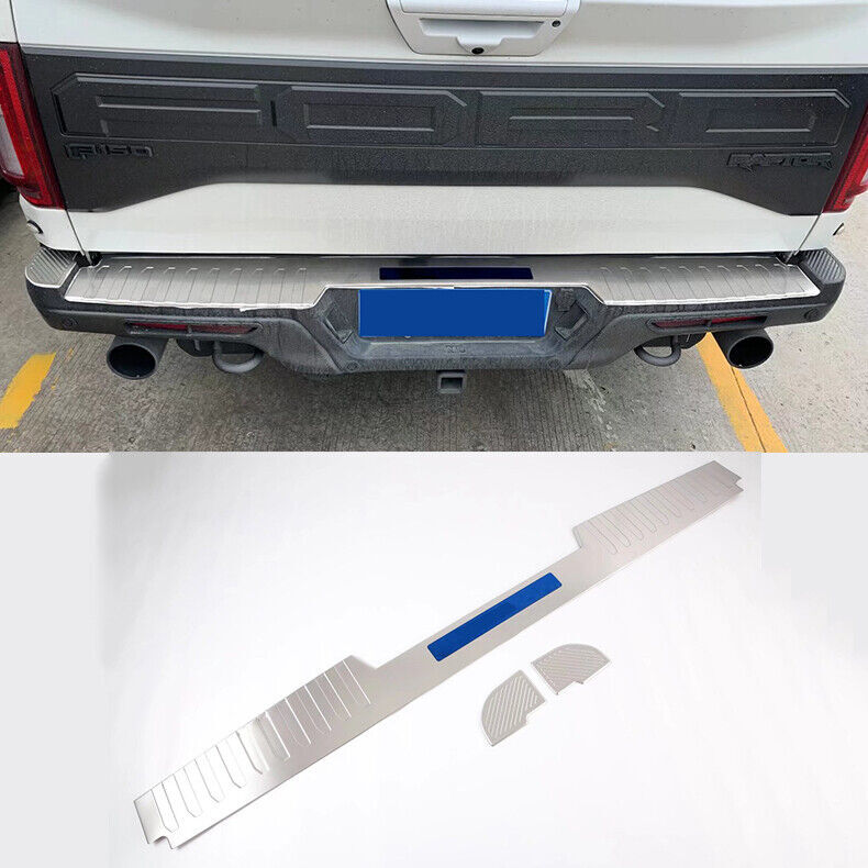 for Ford F150 F-150 2015-20 Silver Rear Bumper Pedal Trunk Door Sill Cover 3Pcs