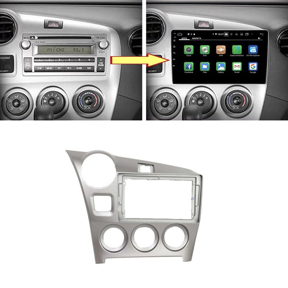 9-inch Car Radio Stereo Fascia Frame Panel Silver for Toyota For MATRIX 2009-14