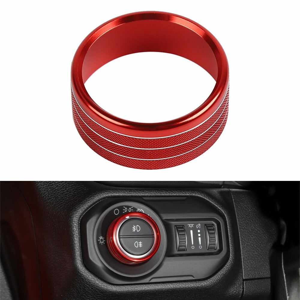 for Jeep for Wrangler JL JT 2018-2023 Red Headlight Switch Knob Button Cover Trim