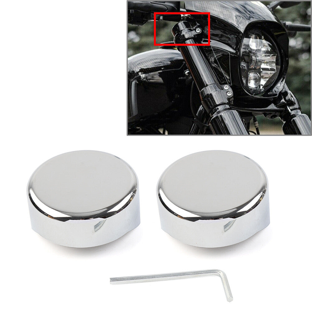 Chrome Upper Fork Caps for Harley Softail Breakout FXBR FXBRS 2018-2023