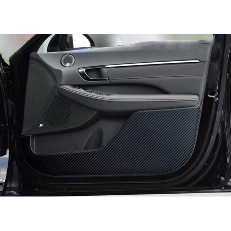 for Hyundai Sonata 2020-2023 Carbon Fiber Inner Door Anti-Kick Panel Cover trim