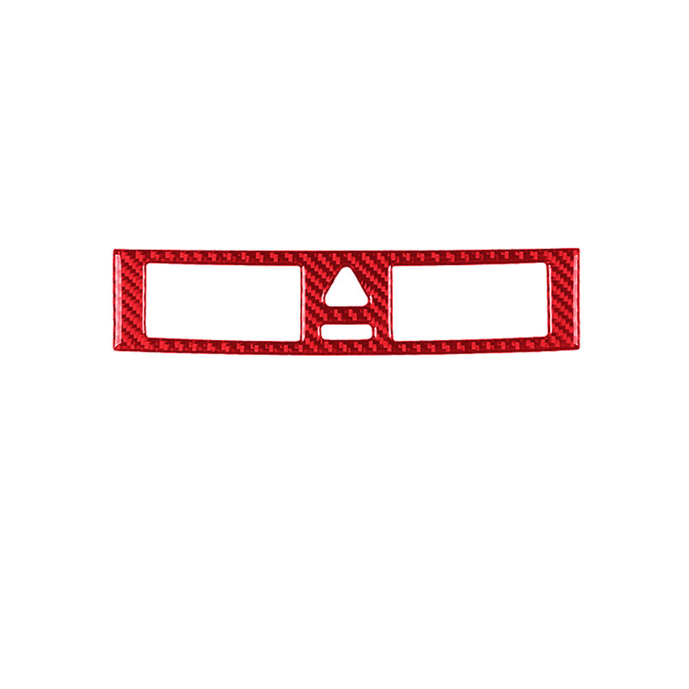 Red Carbon Fiber Warning Light Frame Cover Trim for Mercedes-Benz W203 2005-2007