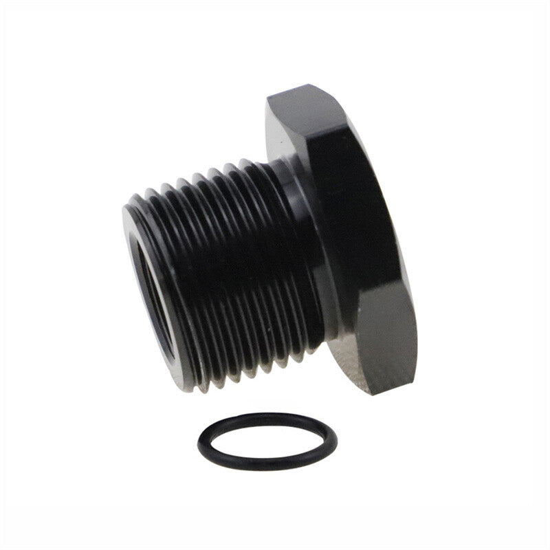 1/2-28 to 13/16-16 Automotive Threaded Oil Filter Adapter Black Connector