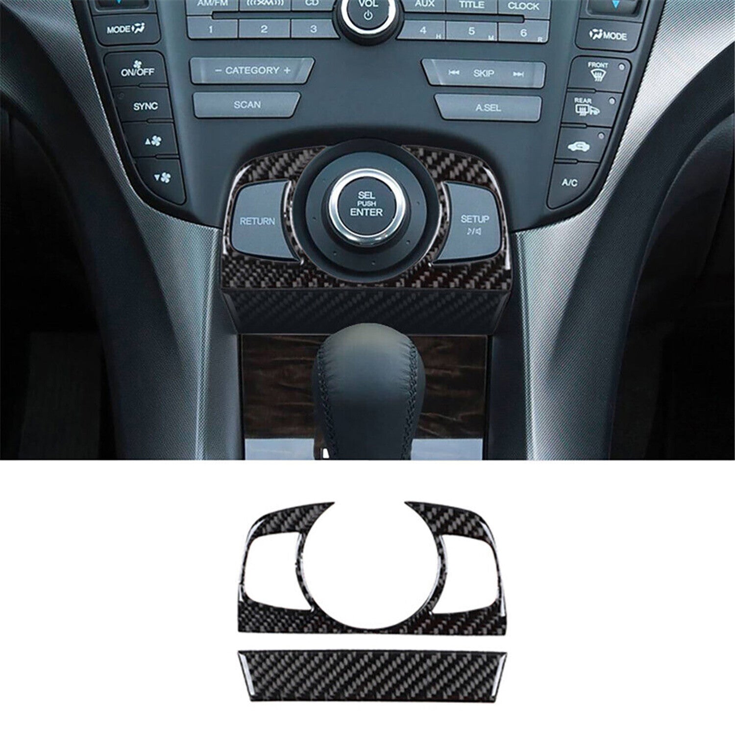 27PCS Real Carbon Fiber Full Kits Interior Cover Trim Set for Acura TL 2009-2014