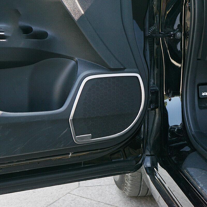 for Honda Accord 2013-2017 Silver Steel Inner Door Speaker Frame Cover Trim 2Pcs