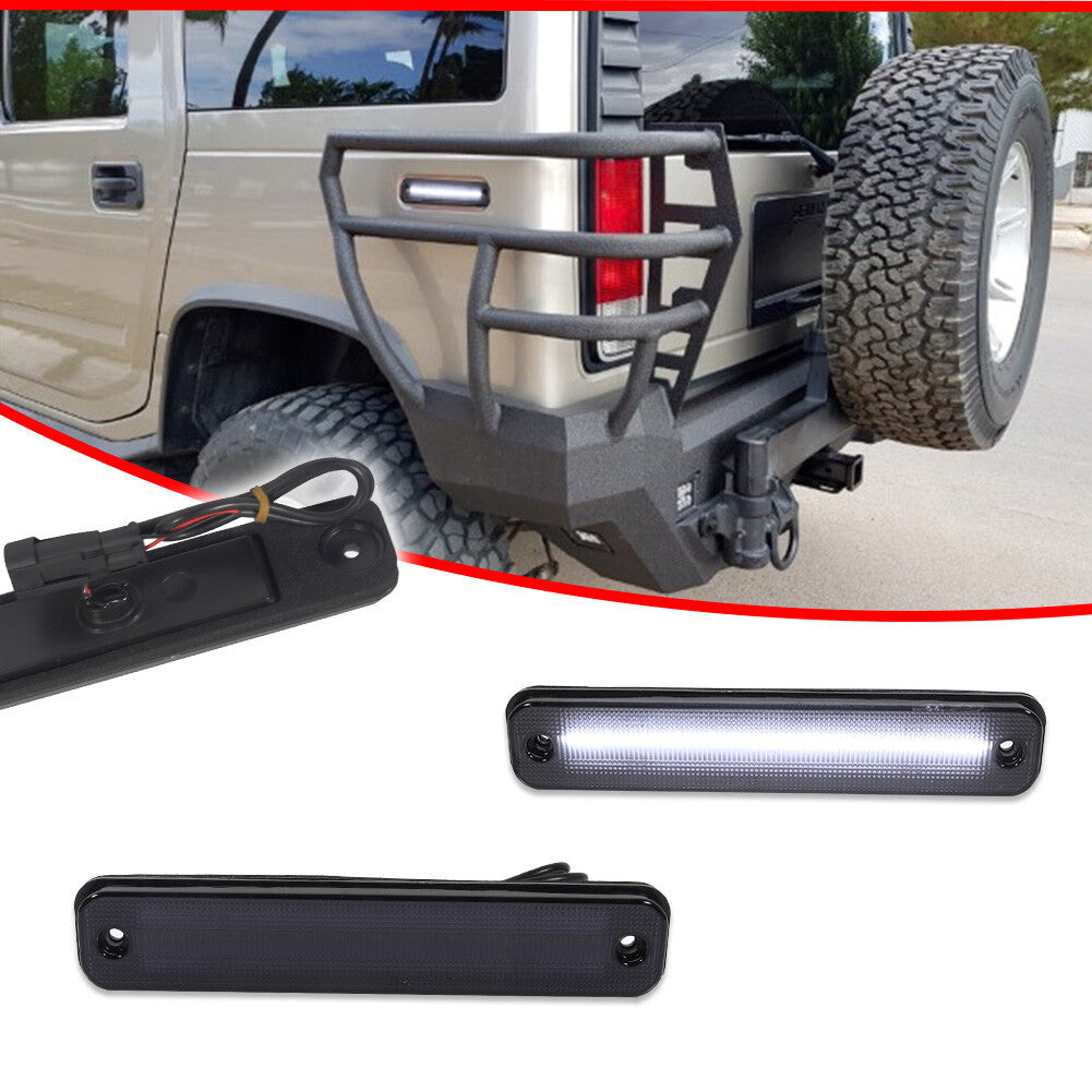 Two-pack of smoked lens rear white LED side marker lights suitable for 2003-2009 for Hummer H2