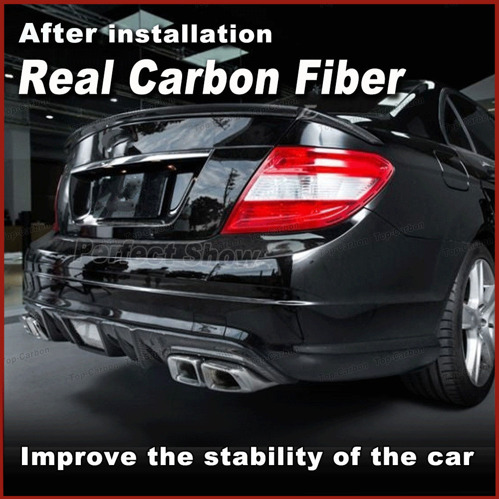 REAL Carbon Rear Bumper Diffuser for Mercedes C-Class W204 C63 Sedan 2008-11