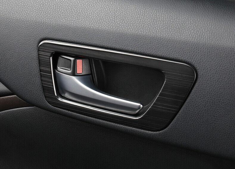 Black Titanium Inner Door Handle Frame Trim 4pcs for Toyota Highlander 2014-2019
