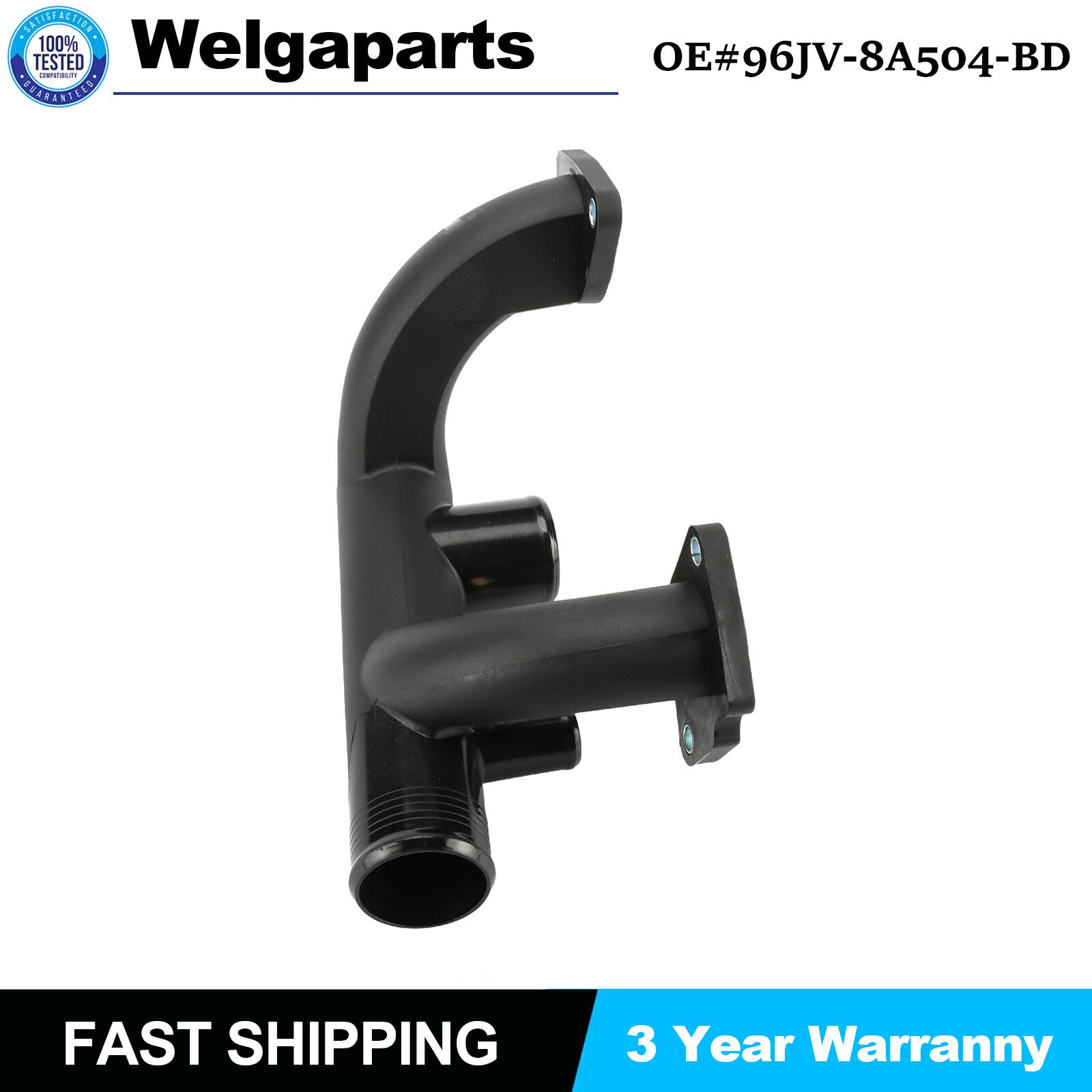 Thermostat Cover Outlet Pipe w/Sensor for Jaguar Vanden Plas Base Sedan 4-Door