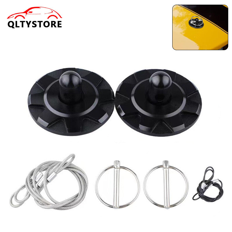 Black Hardware Bonnet Racing Hood Pin Lock Appearance Kit Universal Aluminum