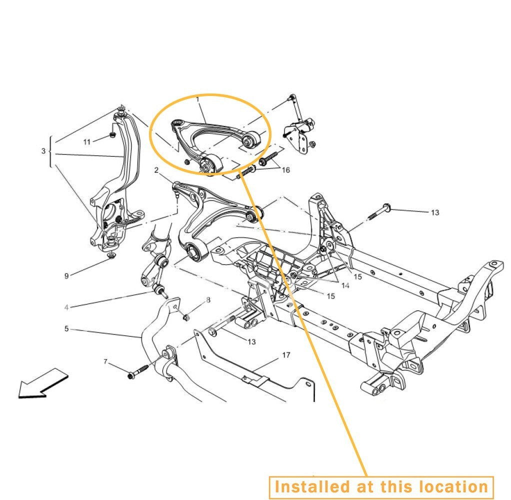 for Maserati Quattroporte for Levante , front right upper control arm. equipment manufacturer: 6700394