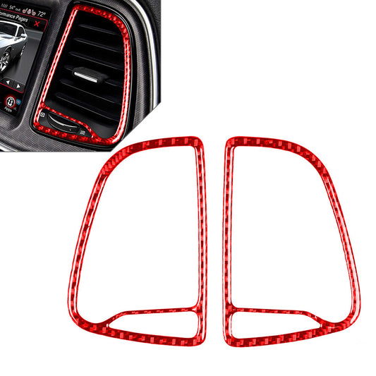 Carbon Fiber Center Air Outlet Vent Cover Trim for Dodge for Challenger 2015-2023 22