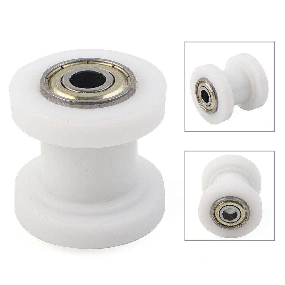 For Dirt Pit Bike For 8mm White Chain Roller Slider Tensioner Guide Pulley