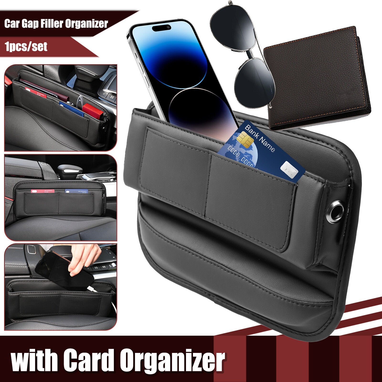 Car for Seat Gap Storage Bag Crevice Box Card Organizer Holder Accessories Universal