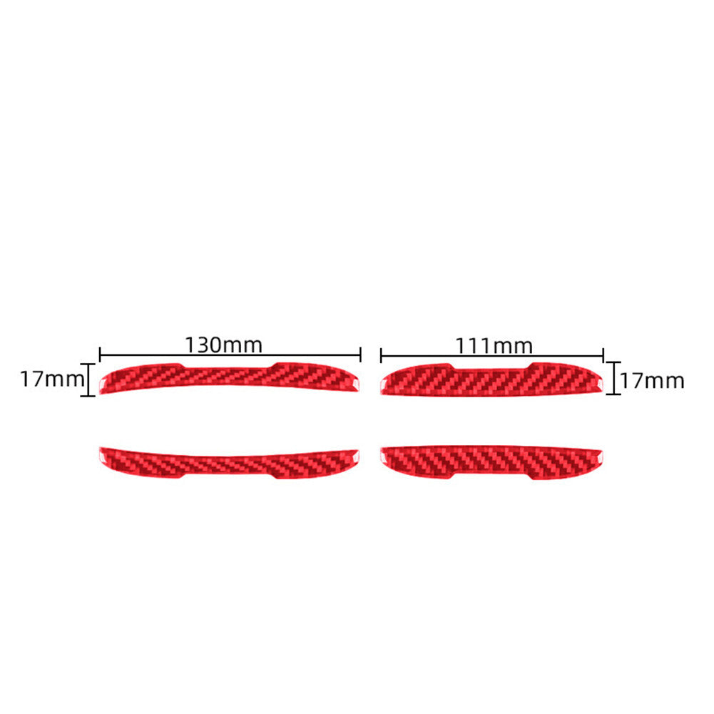 4-piece set of red carbon fiber exterior door crash protection covers for Porsche Taycan