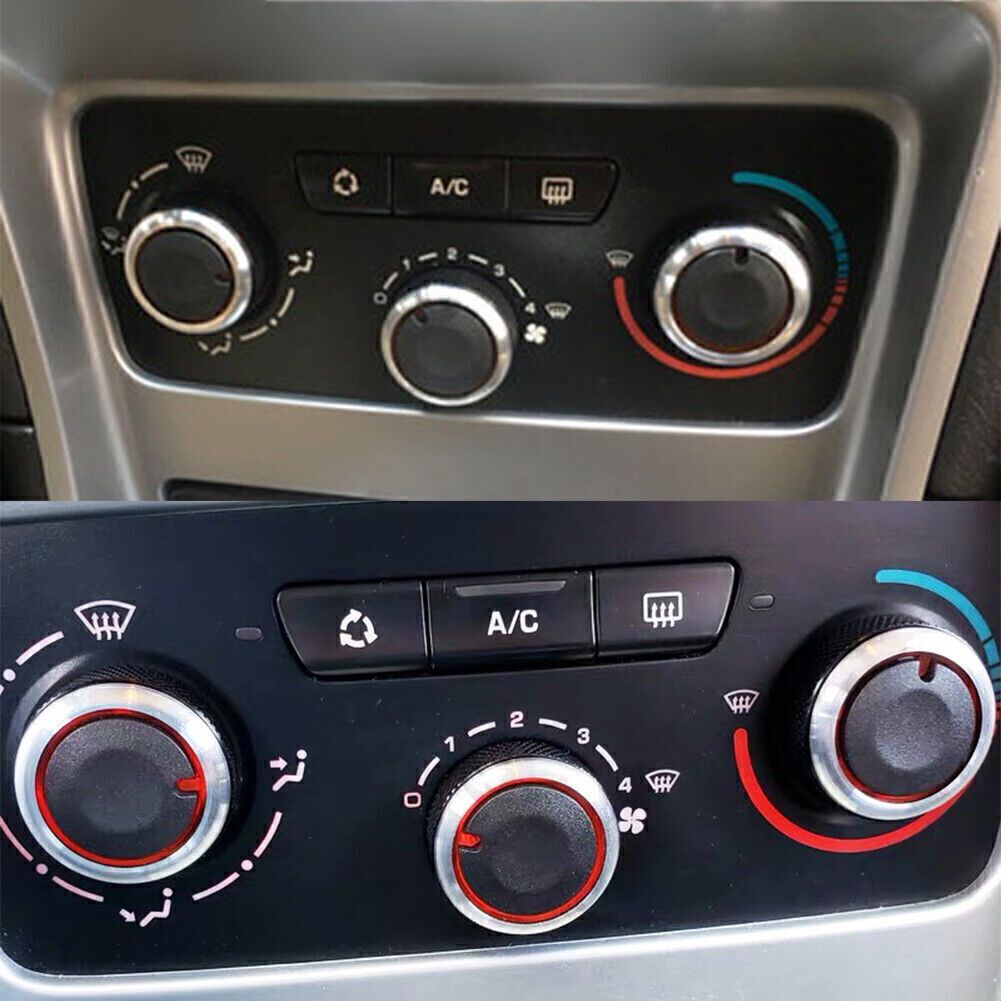 3Pcs Switch Knob Heater Buttons A/C Cover Heat for Peugeot 206 207 C2