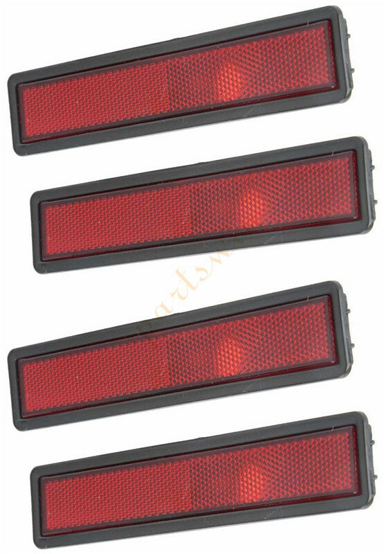 4-piece set of red bumper side marker lights suitable for 1984-1991 for BMW E30 3 Series