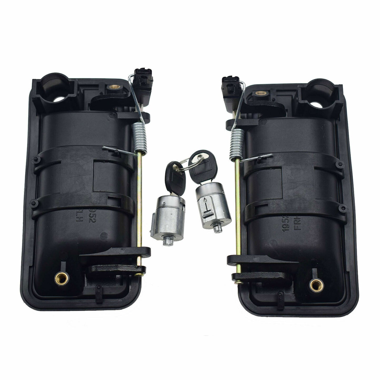for GMC for Chevrolet Front Black Exterior Door Handles Lock Cylinder W/ Keys Kit
