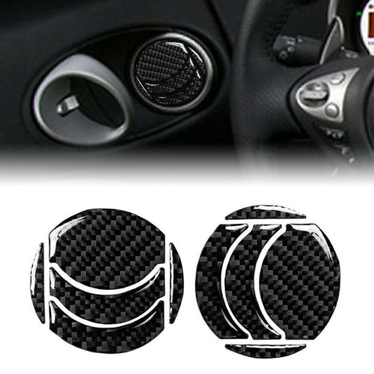 10x Carbon Fiber Dashboard Air Outlet Vent Trim Sticker Fit for Nissan 350Z 2006-09