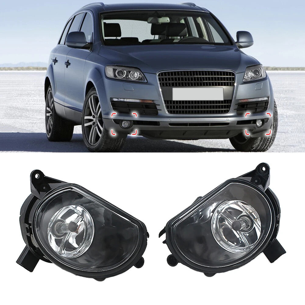 for Audi Q7 2006-2009 1Pair Front Bumper Fog Light Lamp With Halogen Bulbs