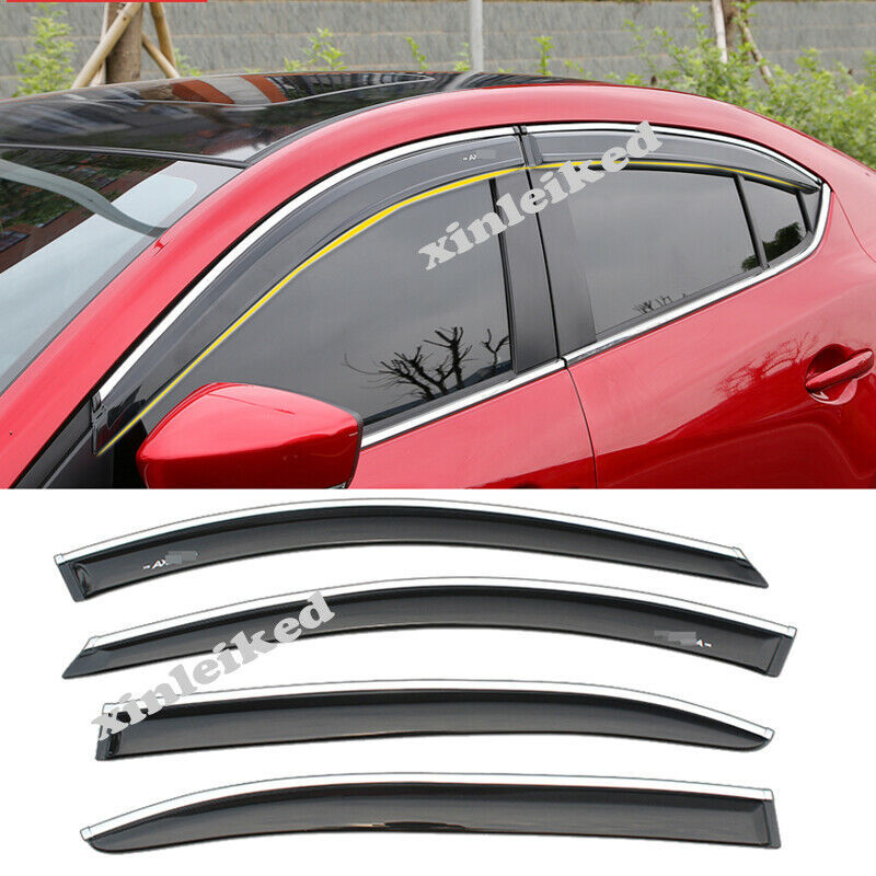 for Mazda 3 Axela Sedan 2014-2018 Window Vent Visors Shade Sun Rain Guard Covers
