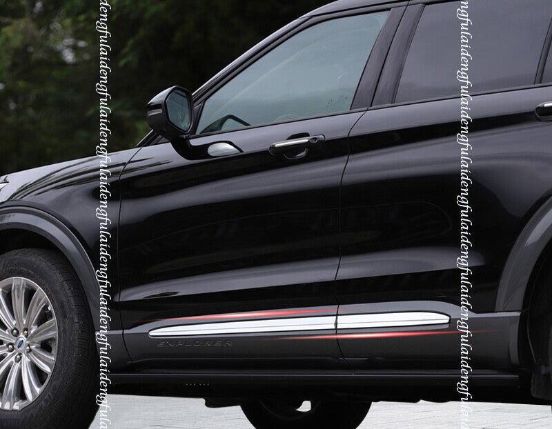 for Ford Explorer 20-2022 Chrome Side Door Body Molding Cover Anticollision Trim