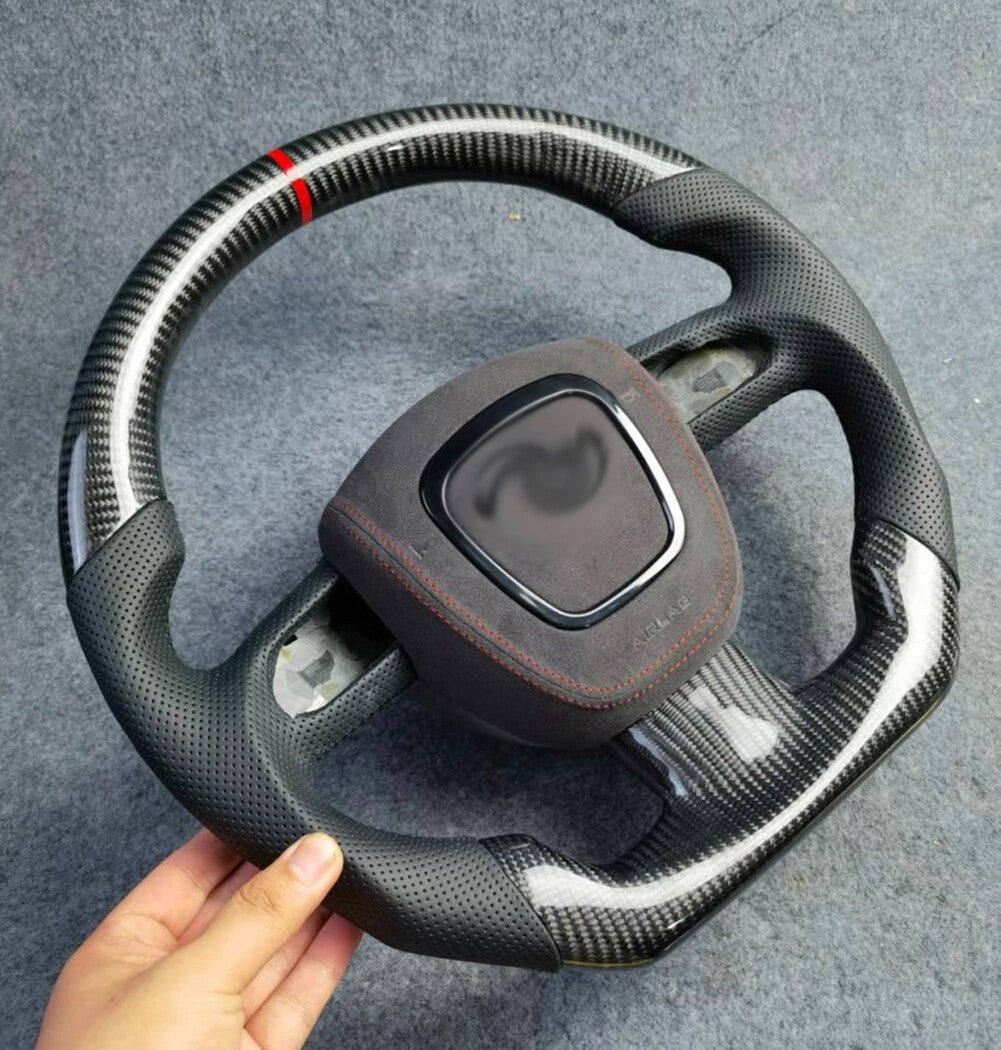 Real Carbon Fiber Flat Steering Wheel for Audi for A4 for A5 S4 S5 S6 B8 S8 B7 2008+