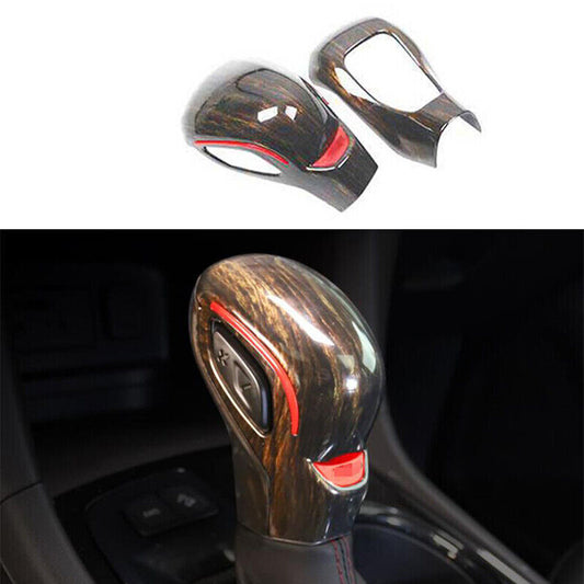for Chevy Blazer 2019-2022 wood grain Inner Gear Shift Knob Molding Cover Trim